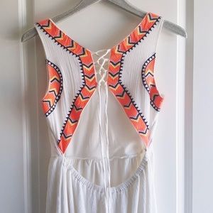 Romeo+Juliet Couture Embroidered Linen Maxi Dress